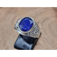 echt zilveren ring met saffier